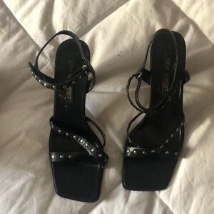 Nine West Black High-Heeled Sandals with Strappy Design